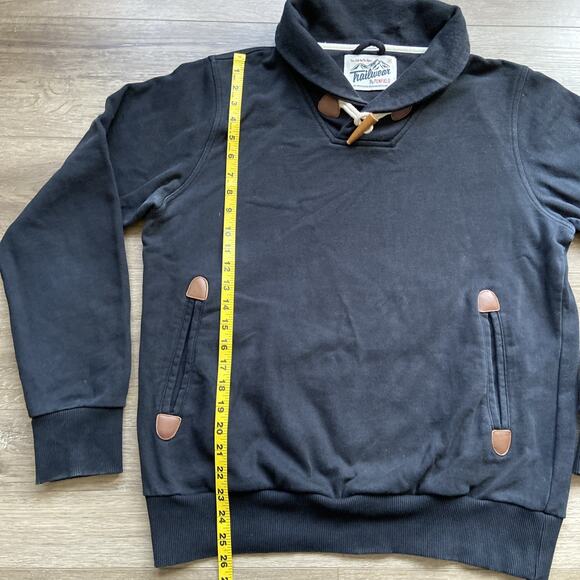 Trailwear by Penfield Sweatshirt Mens Sz M Black Shawl Neck Pullover Pockets - Picture 7 of 16